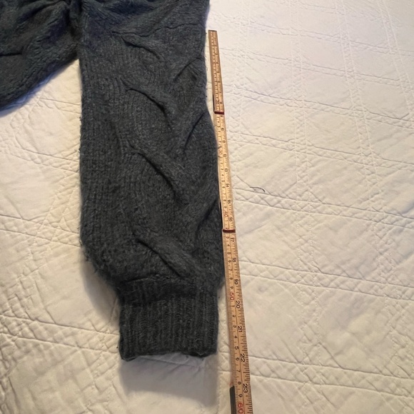 Madewell Ashmont Cable Knit Cardigan Sweater Cozy Large Wool Blend Mineral Blue - Picture 9 of 11